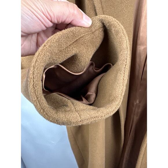 VTG Women’s Max Mara 100% Virgin Wool Camel Color Trench Coat Size 14 - Picture 6 of 9
